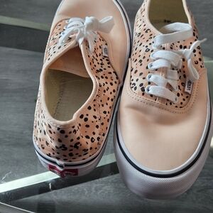 Vans Women's Peach and Black Sneakers